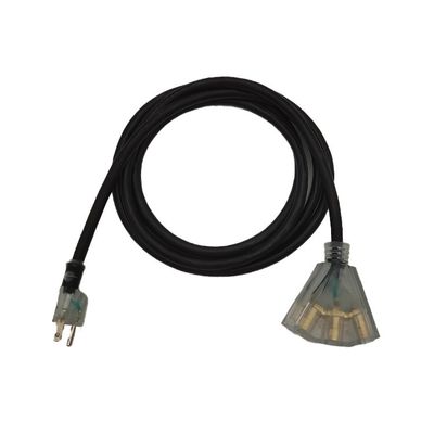 ETL Listado 16/3 SJTW 3-Wire Grounded 1 a 3 Cordão de Extensão Interior/Exterior 15/25/50 FT para Luz de Segurança Usando Eletrodoméstico