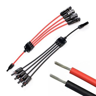 XLPO Isolamento 10awg 6mm 1 a 4 Y Tipo H1z2z2-k Cabo de extensão de painel solar 12awg para soluções solares sustentáveis