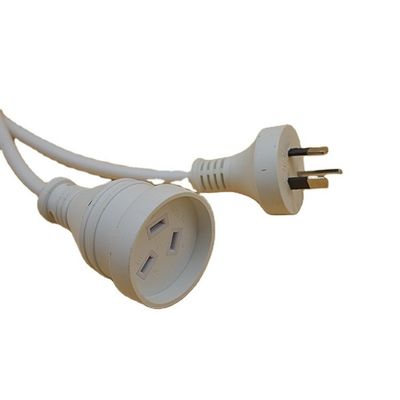 AC Power Cord Standard Australian AU 3-Pin Plug Custom Length White Power Extension Lead Cord Rated Current 5A