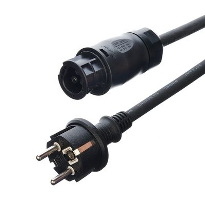Certificado DIN VDE 0620/EN 50075 1990 Cabo de borracha isolado Euro 16A 3 Pin Plug H07rn f para PV1 solar