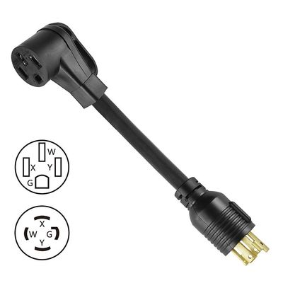 Elethor Nema Ev Carregador Adaptador Cable de extensão 3 Condutor Sjt Tipo L14-30p Twist Lock Plug para 14-50r Adaptador Cordão de alimentação