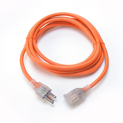 12 Gauge 3 Prong resistente ao frio 15Amp 1875W SJTW 12/3 cabo de extensão exterior 100 ft resistente à água indicador iluminado de trabalho pesado
