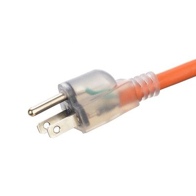 15 FT 12/3 Gauge LED Iluminado SJTW 15 Amp/125V/1875W Corda de alimentação de camisa laranja para interior / exterior