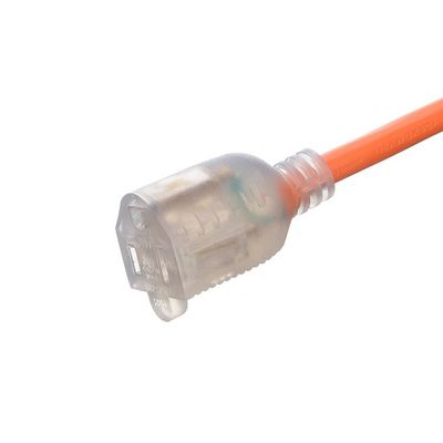 15 FT 12/3 Gauge LED Iluminado SJTW 15 Amp/125V/1875W Corda de alimentação de camisa laranja para interior / exterior
