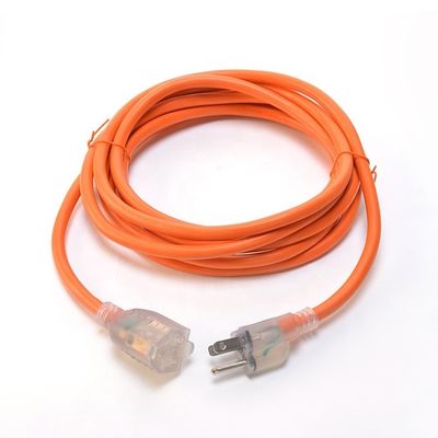 50 pés 3X12AWG SJTW Heavy Duty Amarelo 3 Prong Extension Cable 15 AMP cabo de alimentação exterior para jardim e grandes aparelhos