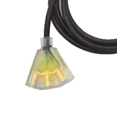 Outro ETL 25Ft 12/3 cabo de extensão exterior 3 saídas 12 calibre 3 pontas impermeável com extremo iluminado 15A 12AWG 1875W SJTW