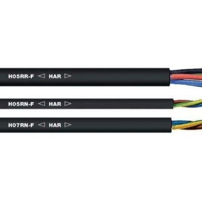 Vde H05rn f Cabo de borracha 3g 1,0 mm2 Fios múltiplos de condutor de cobre mole e nu para aplicações elétricas