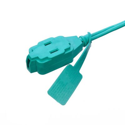 Cabo de alimentação AC 2 pontas 6 pés com 3 tomadas polarizadas e cobertura de deslizamento de segurança 13A/1625W 16 AWG cabo de extensão interior ETL