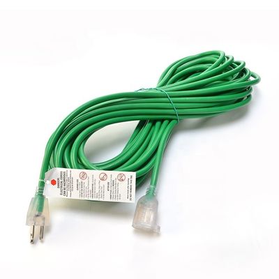 3X8/10/12/14/16AWG Voltagem nominal 125V NEMA Female Light End ETL Certificado American 3-Core Extension Cord Cabo de energia de cobre externo