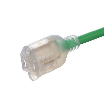 3X8/10/12/14/16AWG Voltagem nominal 125V NEMA Female Light End ETL Certificado American 3-Core Extension Cord Cabo de energia de cobre externo