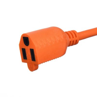 Tipo final / 15ft cabo de energia de trabalho pesado em 3 pontas16 SJTW AWG em candeeiros externos com Nema-15 Orange Plug para cabos de extensão