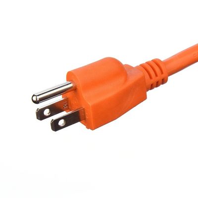 Tipo final / 15ft cabo de energia de trabalho pesado em 3 pontas16 SJTW AWG em candeeiros externos com Nema-15 Orange Plug para cabos de extensão