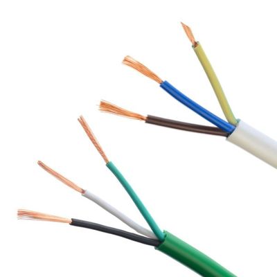 300/500V H05VV F 3G0.75mm2 3 núcleos em cadeia Nudo cobre fio de terra PVC isolante cabo de alimentação para projetos de construção
