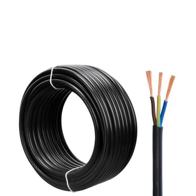 300/500V H05VV F 3G0.75mm2 3 núcleos em cadeia Nudo cobre fio de terra PVC isolante cabo de alimentação para projetos de construção