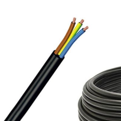 300/500V H05VV F 3G0.75mm2 3 núcleos em cadeia Nudo cobre fio de terra PVC isolante cabo de alimentação para projetos de construção